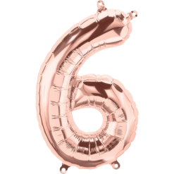 Westcoast Balloon 59113 Air Fill Number 6 Rose Gold 16In