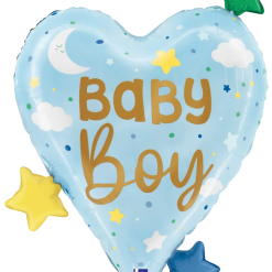 Westcoast Balloon 25296 Baby Boy Heart Stars