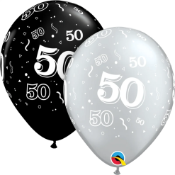 Westcoast Balloon 20486 50-A-Round Onyx Black & Silver 11 Round