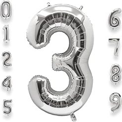 Westcoast Balloon 40 Lucky Foil Number 3 Silver