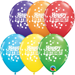 Westcoast Balloon 52973 Birthday Confetti Dots Bright Rainbow Assortment 5 Round (100Ct)