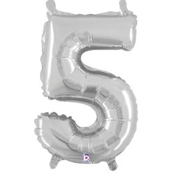 Westcoast Balloon 34845SP Air Fill Number 5 Silver 14In