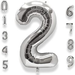 Westcoast Balloon 40 Lucky Foil Number 2 Silver