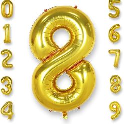 Westcoast Balloon 40 Lucky Foil Number 8 Gold