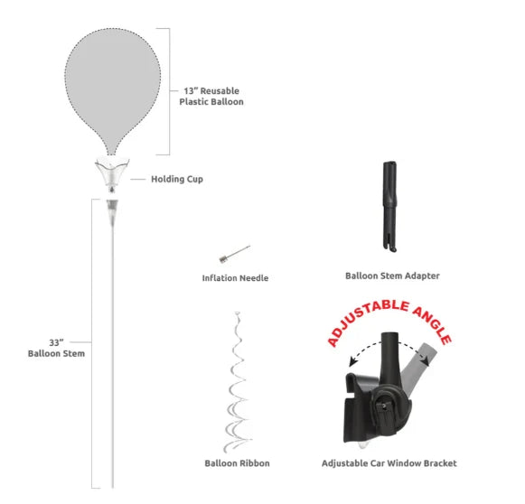 Westcoast Balloon PermaShine 1-Balloon Adjustable Car Window Kit - Image 4