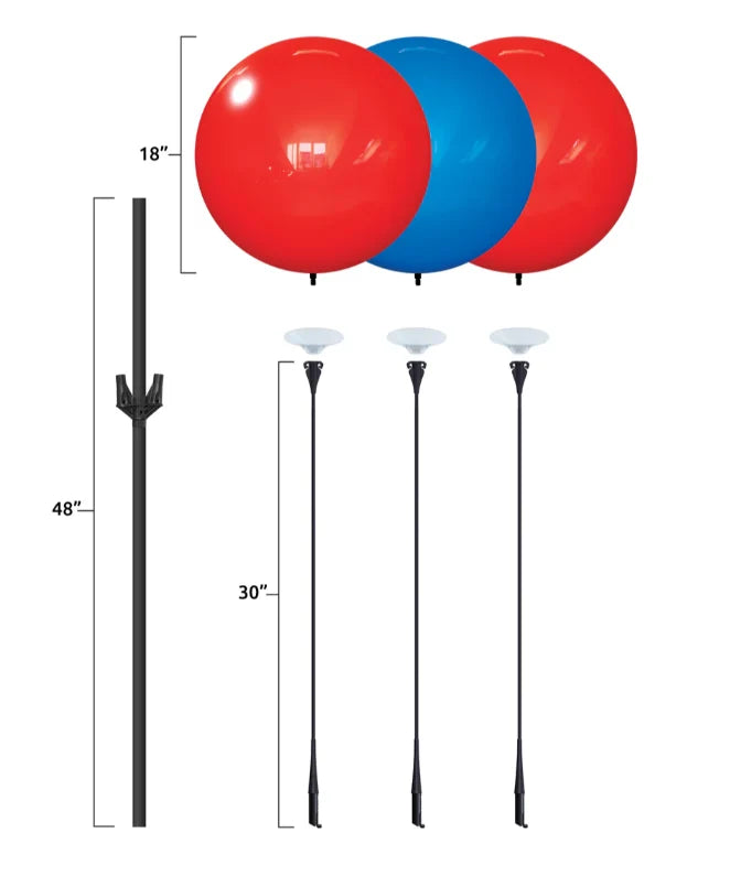 Westcoast Balloon DuraBalloon 3-Balloon Cluster Pole Kit With Ground Mount - Image 4