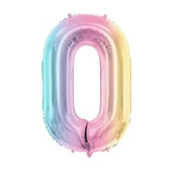 Westcoast Balloon FB1M-0 Number 0 Pastel Rainbow