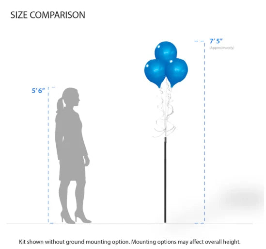 Westcoast Balloon PermaShine 3-Balloon Bouquet Long Pole Kit - Image 2