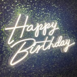 Westcoast Balloon Small Happy Birthday Neon Sign Rental - White
