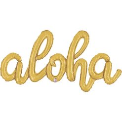 Westcoast Balloon 35804 Aloha Script Gold