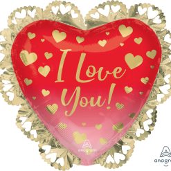 Westcoast Balloon 42362 I Love You Ombre & Gold Hearts