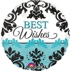Westcoast Balloon 26927 Teal Damask Best Wishes