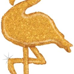 Westcoast Balloon 35808 Gold Glitter Flamingo