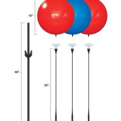 Alternative view of Westcoast Balloon Reusable 3-Balloon Cluster Pole Kit With Weighted Base Single Stand