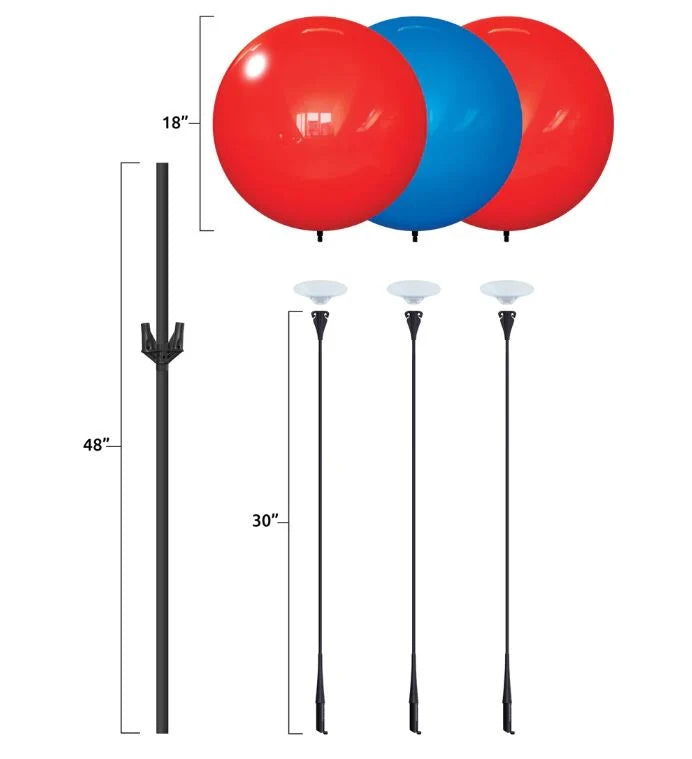 Westcoast Balloon Reusable 3-Balloon Cluster Pole Kit With Weighted Base Single Stand - Image 2