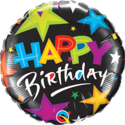 Westcoast Balloon 23785 Birthday Brilliant Stars Black