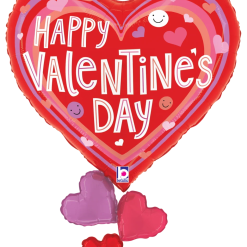 Westcoast Balloon 25418 Smiley Valentine Hearts