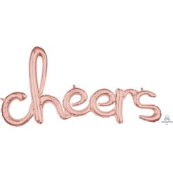 Westcoast Balloon 39184 Script Phrase Cheers Rose Gold