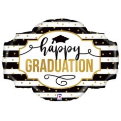 Westcoast Balloon 35946 Black & White Stripe Graduation