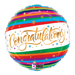 Westcoast Balloon 26380 Congratulations Fun Stripes