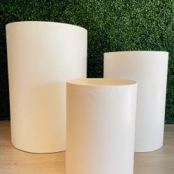 Westcoast Balloon Set Of 3 Round Plinth Rental - Short White