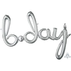 Westcoast Balloon 37657 Script Phrase Bday Silver