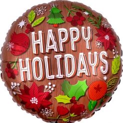 Westcoast Balloon 38308 Woodgrain Happy Holidays