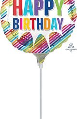 Westcoast Balloon 41785 HBD Striped Burst