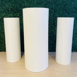 Westcoast Balloon Set Of 3 Round Plinth Rental - Tall White