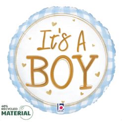 Westcoast Balloon 22677 Baby Boy Gingham
