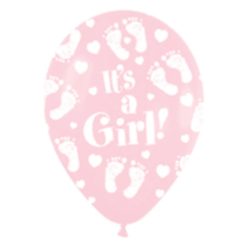 Westcoast Balloon 53384 It'S A Girl Footprint 11 Round