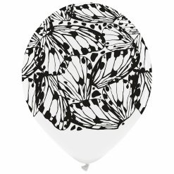 Westcoast Balloon BCT Black & White Butterfly 13 Round (50Ct)