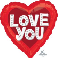 Westcoast Balloon 31869 Love You Silver Hearts