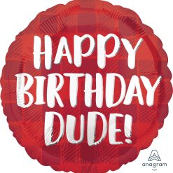 Westcoast Balloon 39623 Happy Birthday Plaid