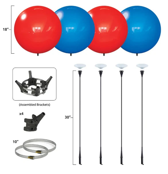 Westcoast Balloon DuraBalloon Light Pole Kit - 4 Pack - Image 4