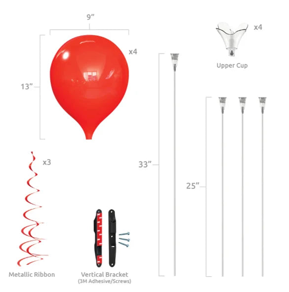 Westcoast Balloon PermaShine 4-Balloon Bouquet Vertical Bracket Kit - Image 4