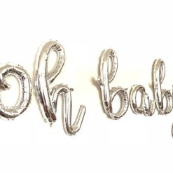 Alternative view of Westcoast Balloon Script Letters Oh Baby Silver