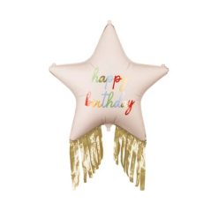 Westcoast Balloon FB308 Happy Birthday Star With Fringes
