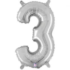Westcoast Balloon 34843SP Air Fill Number 3 Silver 14In