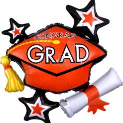 Westcoast Balloon 32829 Congrats Grad Orange Cluster