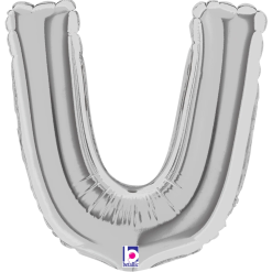 Westcoast Balloon 14922S Air Fill Letter U Silver 7 In