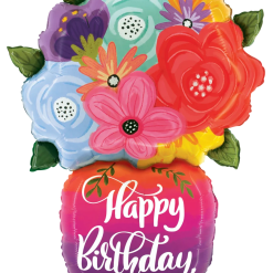 Westcoast Balloon 25366 Birthday Bright Flowers Vase