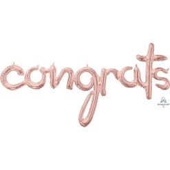 Westcoast Balloon 39158 Script Phrase Congrats Rose Gold