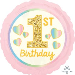 Westcoast Balloon 40369 Girl 1St BD Pink & Gold