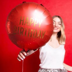 Alternative view of Westcoast Balloon FB353-007C Happy Birthday - Red