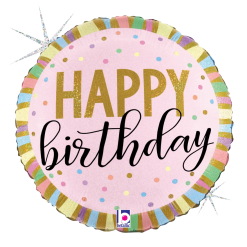Westcoast Balloon 26367 Pastel Birthday Stripes