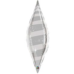 Westcoast Balloon 15568 Metallic Silver Taper Swirl 38