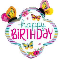 Westcoast Balloon 25287 Colorful Birthday Butterfly Frame