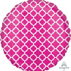 Westcoast Balloon 32659 Pink And White Quatrefoil