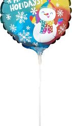 Westcoast Balloon 42072 Happy Holidays Satin Snowman